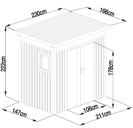 Casuta gradina RURIS Genius 2300MH 3,03m2  209x145 cm [2]