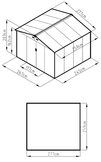 Casuta gradina RURIS Genius 2770MH 7,17m2  267x245x202 cm [2]