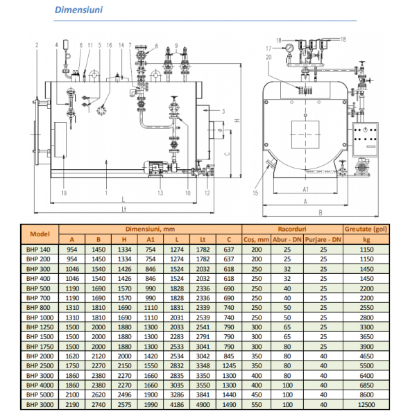 Cazan de abur de presiune medie Ivar Industry BHP 400 12 bar 400 kg/h [2]