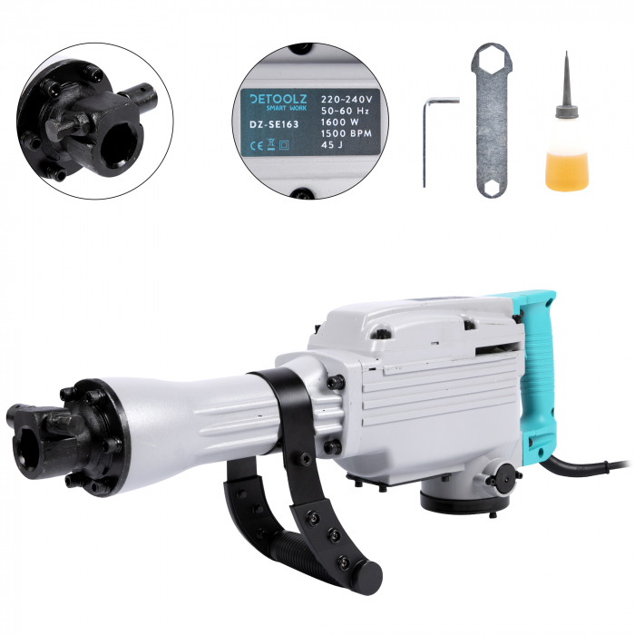Ciocan demolator Detoolz 1600W 1500bpm 45J include cutie metalica pentru transport [3]