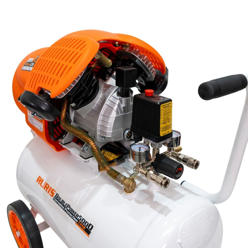 Compresor de aer RURIS Double Power 5000, 50 L, 3 CP, 2 cilindri [6]