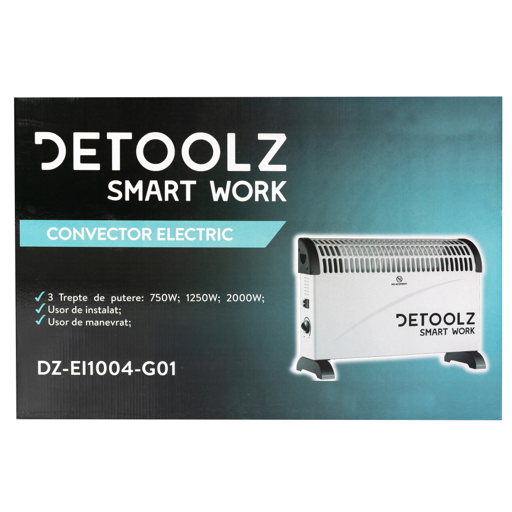 Convector electric Detoolz, 2KW, 3 trepte de putere, cu termostat reglabil [8]