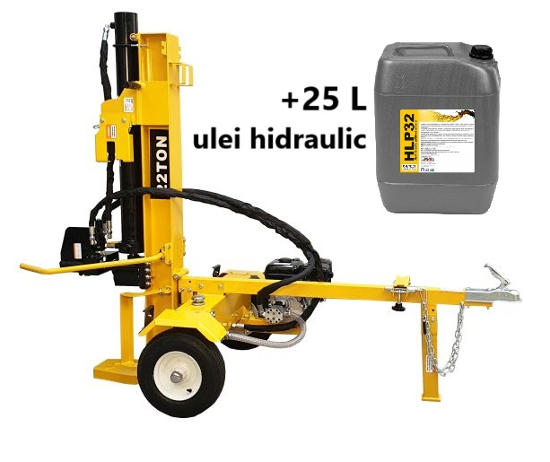 Despicator busteni ProGARDEN DH22B , 22T, benzina, tractabil, Dmax 500mm + 25 l ulei hidraulic pentru presiune extrema [1]