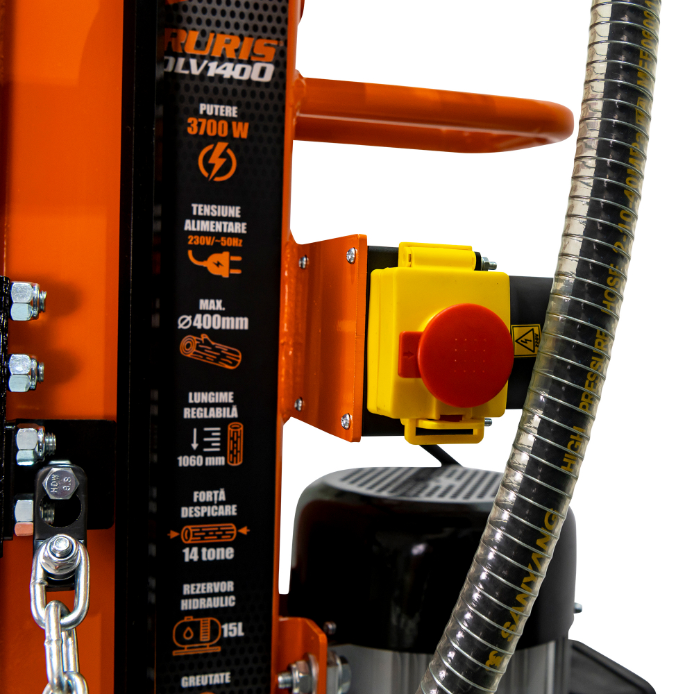 Despicător de lemne RURIS DLV1400, 14 tone, motor electric monofazat 3700 W, Dmax 400 mm [5]