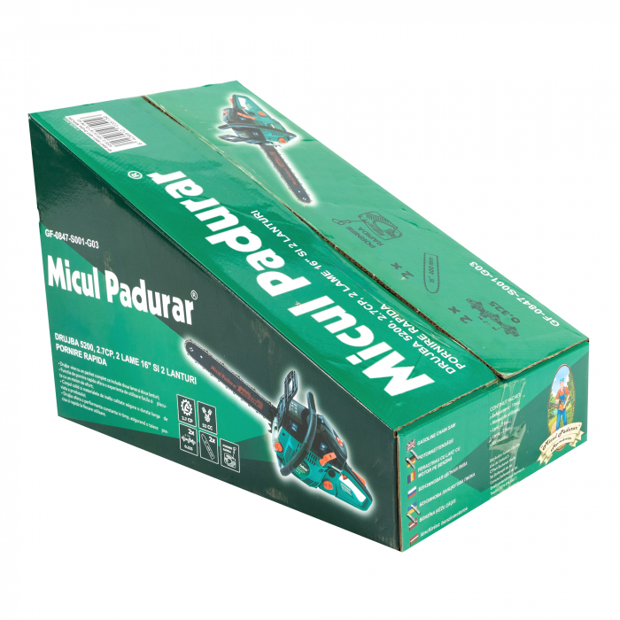 Drujba Micul Padurar 5200, GF-0847-S001-G03, 52CC, 2.7CP, 2 lame si 2 lanturi, pornire rapida [11]