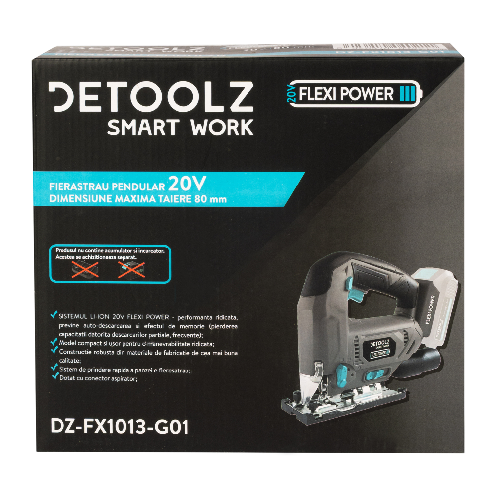 Fierastrau pendular Detoolz, 20V, dimensiune maxima taiere 80mm [15]