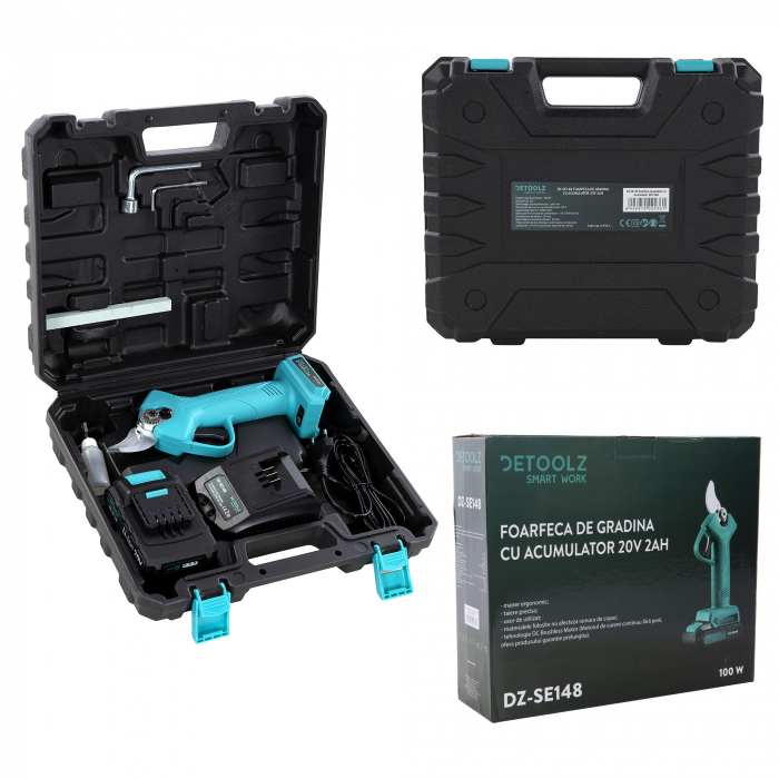 Foarfeca de gradina cu acumulator Detoolz DZ-SE148 20V 2Ah, grosime maxima de taiere30 mm [3]