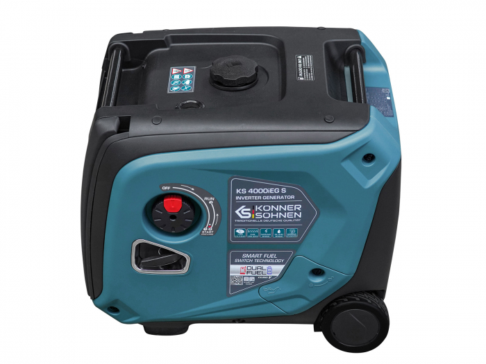 Generator benzina/GPL inverter Konner&Sohnen KS 4000iEG S, monofazat, portabil, 4.0 kW, 7.5 cp, pornire manuala/electrica, 230 V, motor Euro V, bobinaj cupru, mod ECO [11]