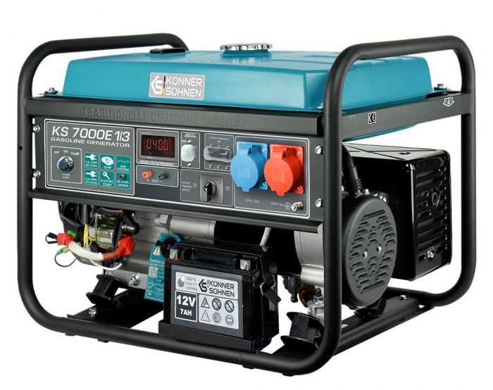 Generator curent Konner & Sohnen KS 7000E-1/3, 5.5kW, VTS, monofazat/trifazat, AVR, benzina, 13CP, Easy Start [5]