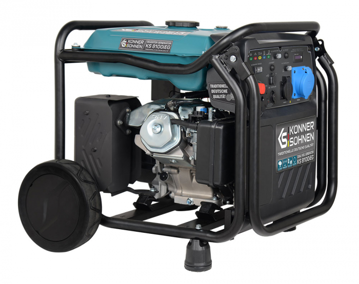 Generator curent tip inverter hibrid benzina/GPL Konner & Sohnen KS 8100iEG, 8.0 kW, digital, 16 hp, 1х16А, 1x32A, pornire electrica, consum redus, LED display, protectii automate, bobinaj cupru [11]