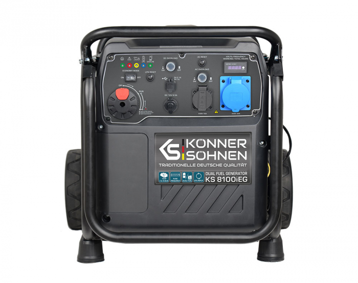 Generator curent tip inverter hibrid benzina/GPL Konner & Sohnen KS 8100iEG, 8.0 kW, digital, 16 hp, 1х16А, 1x32A, pornire electrica, consum redus, LED display, protectii automate, bobinaj cupru [5]