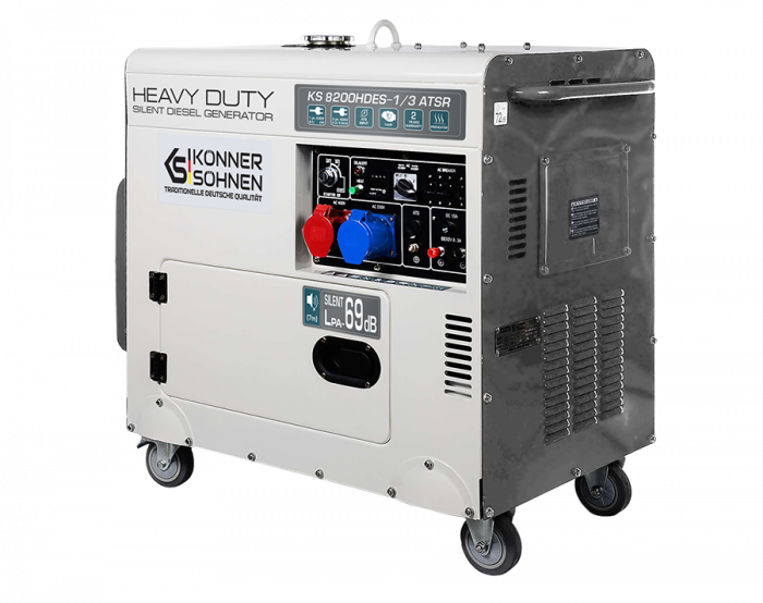 Generator de curent diesel Konner & Sohnen KS 8200HDES-1/3 ATSR, 6.5kW, insonorizat, Diesel, 14CP, monofazat/trifazat [2]