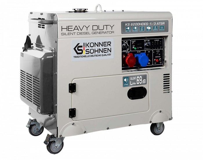 Generator de curent diesel Konner & Sohnen KS 8200HDES-1/3 ATSR, 6.5kW, insonorizat, Diesel, 14CP, monofazat/trifazat [3]