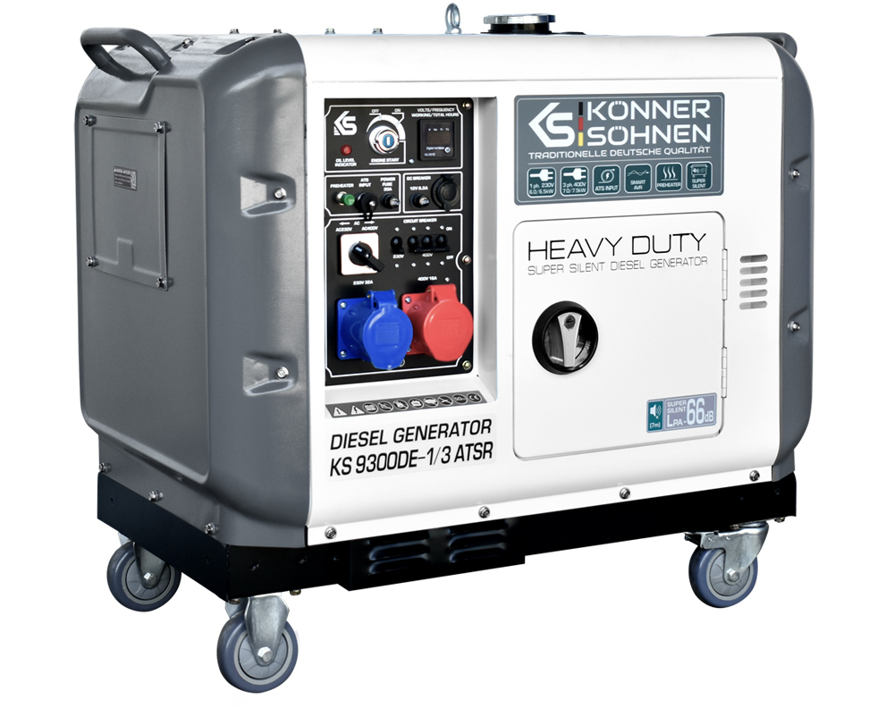 Generator de curent diesel Konner & Sohnen KS 9300DE-1/3 ATSR SUPER SILENT, 230/400V, max. 7.5kW, motor Diesel 18CP, insonorizat, EURO 5 [2]