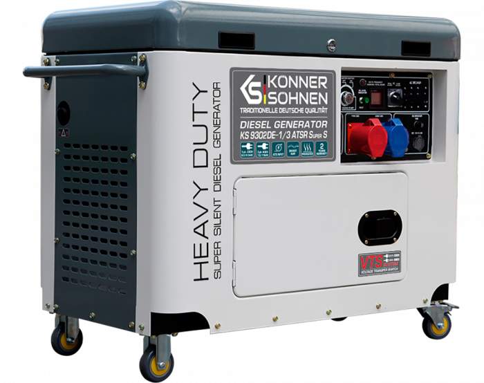 Generator de curent diesel Konner & Sohnen KS 9302DE-1/3 ATSR Super Silent, 230/400V, max. 7.5kW, motor Diesel 18CP, insonorizat, EURO II [3]