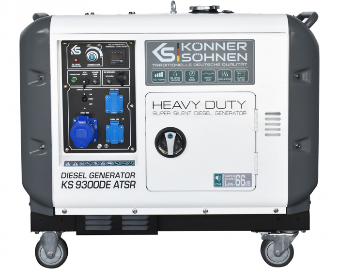 Generator de curent diesel Konner & Sohnen KS 9300DE ATSR SUPER SILENT, 230, max. 7.5kW, motor Diesel 18CP, insonorizat, EURO 5 [2]
