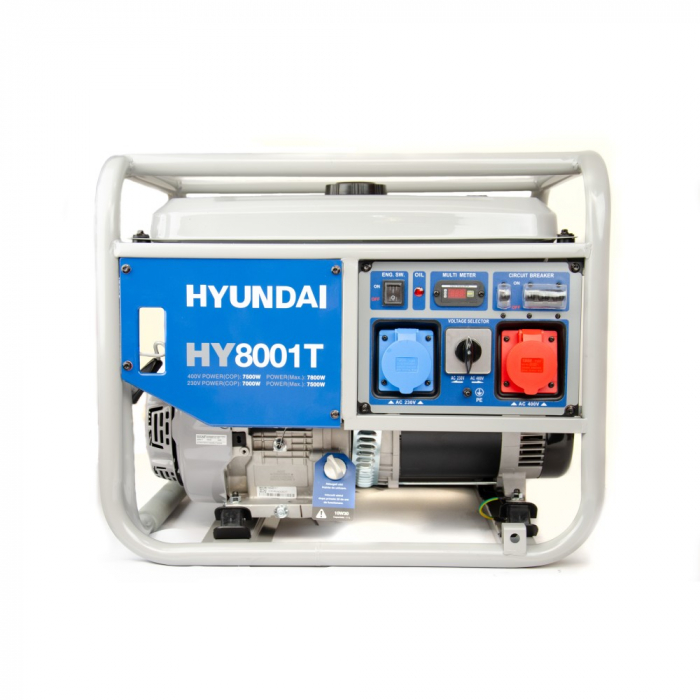 Generator de curent monofazat si trifazat 7,5 kW HYUNDAI HY-8001T + kit de roti RESIGILAT [2]