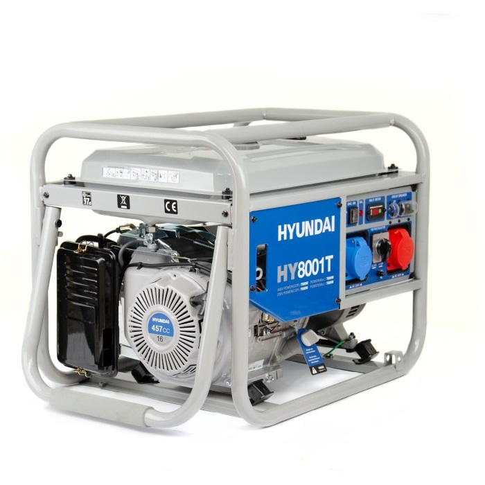 Generator de curent monofazat si trifazat 7,5 kW HYUNDAI HY-8001T + kit de roti RESIGILAT [1]