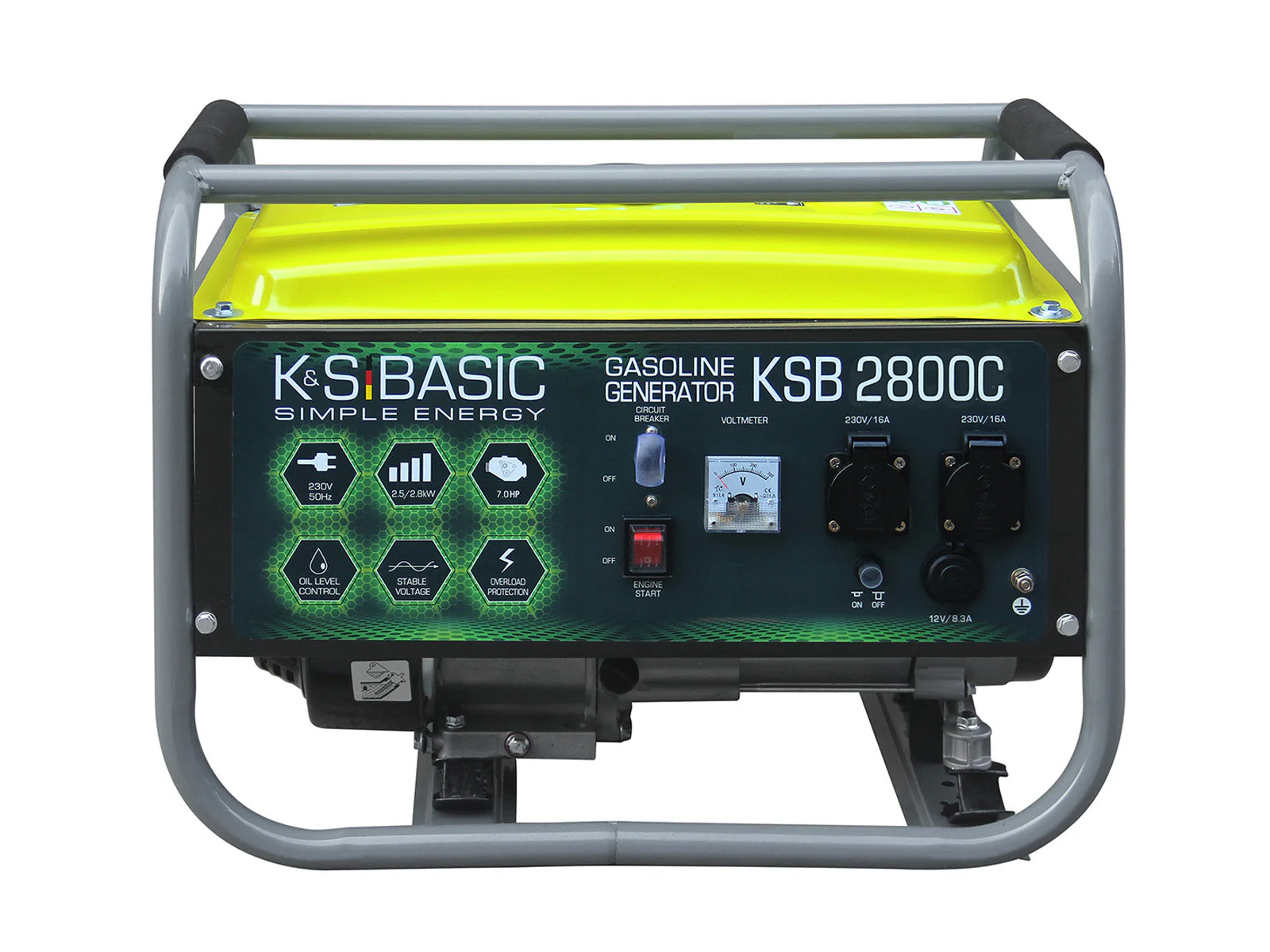 Generator de curent pe benzina Konner & Sohnen Basic KSB 2800C, 2.8kW, benzina, 7 CP, monofazat, AVR, bobinaj cupru [1]