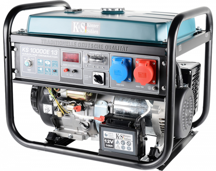 Generator de curent pe benzina Konner & Sohnen KS 10000E 1/3, 8.0 kW, benzina, 18 CP, monofazat / trifazat, AVR, bobinaj cupru, pornire electrica [2]