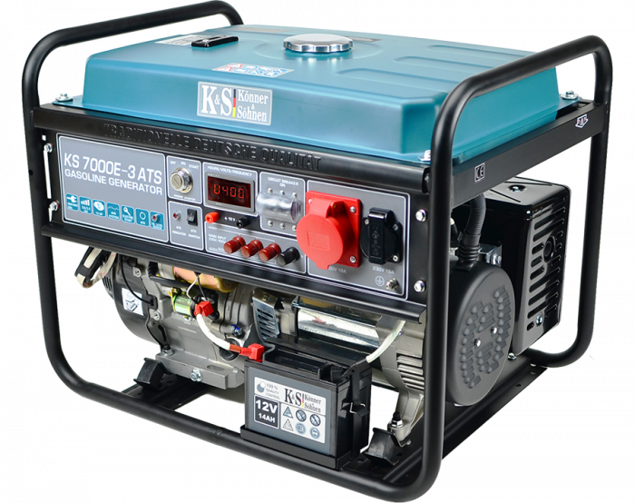 Generator de curent pe benzina Konner & Sohnen KS 7000E-3 ATS, 5.5 kW, benzina, 13 CP, trifazat, AVR, bobinaj cupru, pornire electrica, automatizare inclusa [3]
