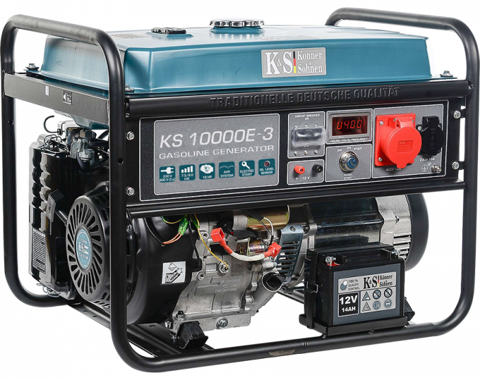 Generator de curent pe benzina Konner & Sohnen KS 10000E-3, 8.0 kW, benzina, 18 CP, trifazat, AVR, bobinaj cupru, pornire electrica [2]