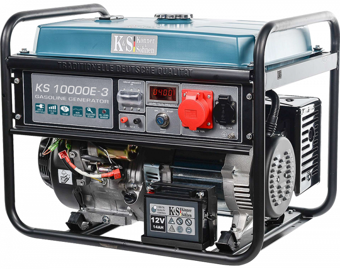 Generator de curent pe benzina Konner & Sohnen KS 10000E-3, 8.0 kW, benzina, 18 CP, trifazat, AVR, bobinaj cupru, pornire electrica [3]