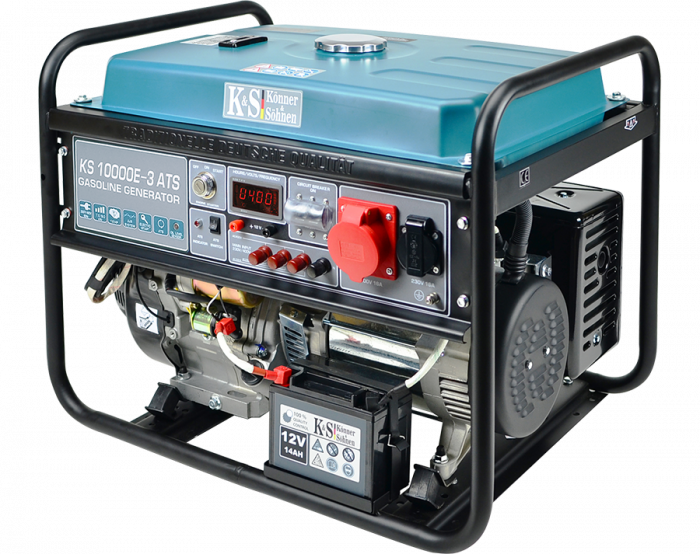 Generator de curent pe benzina Konner & Sohnen KS 10000E-3 ATS, 8.0 kW, benzina, 18 CP, trifazat, AVR, bobinaj cupru, pornire electrica, automatizare inclusa [2]