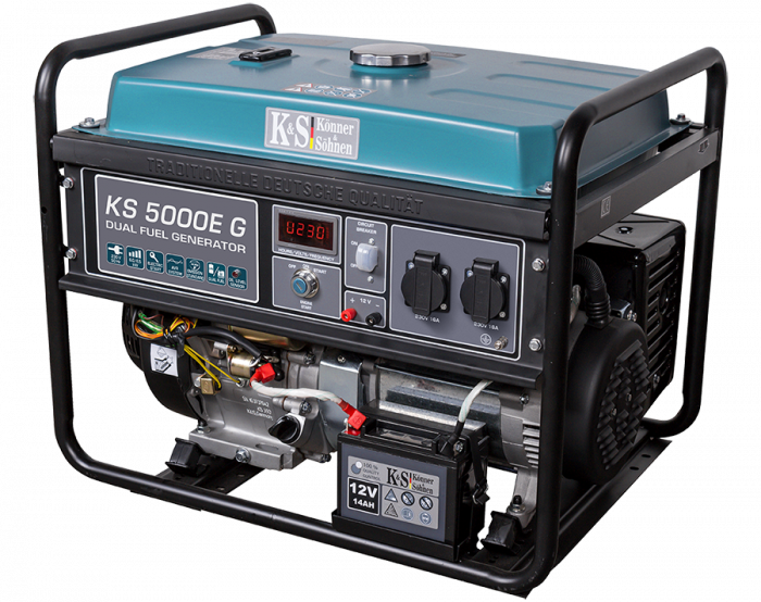Generator de curent pe gaz / benzina Konner & Sohnen KS 5000E G, 4.5 kW, benzina / GPL, 13 CP, monofazat, AVR, bobinaj cupru, pornire electrica [3]