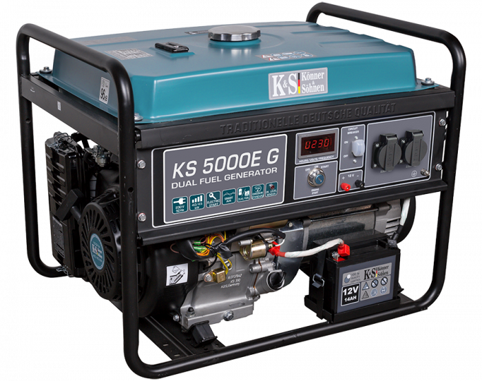 Generator de curent pe gaz / benzina Konner & Sohnen KS 5000E G, 4.5 kW, benzina / GPL, 13 CP, monofazat, AVR, bobinaj cupru, pornire electrica [2]