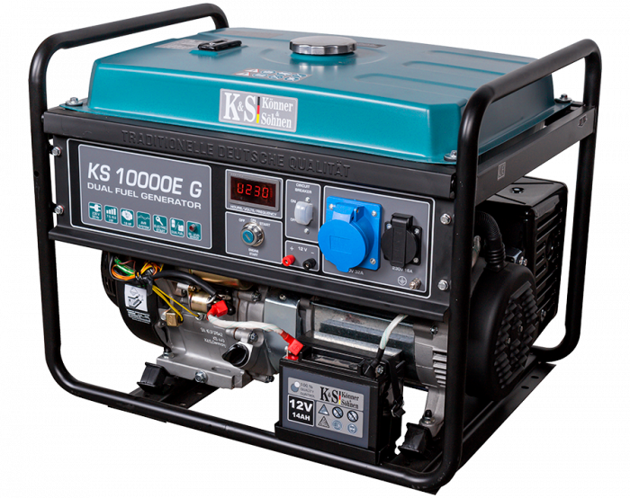 Generator de curent pe gaz / benzina Konner & Sohnen KS 10000E G, 8.0 kW, benzina / GPL, 18 CP, monofazat, AVR, bobinaj cupru, pornire electrica [4]