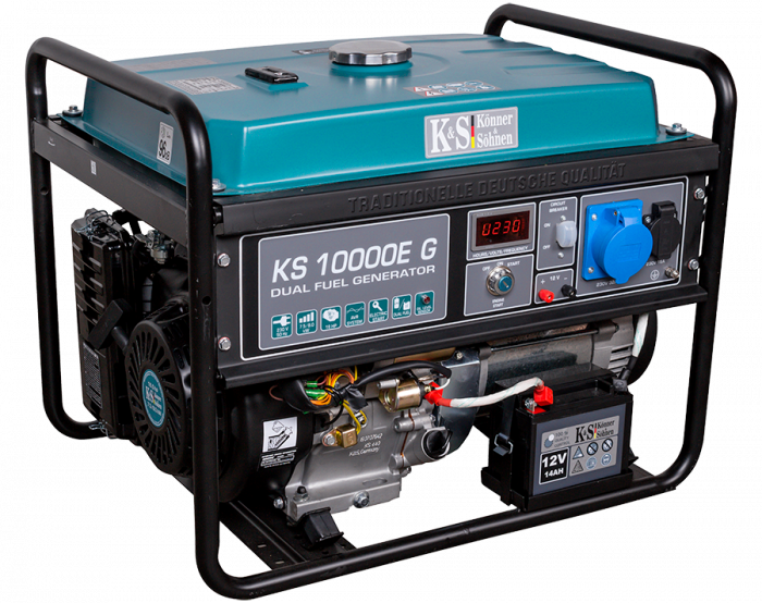 Generator de curent pe gaz / benzina Konner & Sohnen KS 10000E G, 8.0 kW, benzina / GPL, 18 CP, monofazat, AVR, bobinaj cupru, pornire electrica [3]