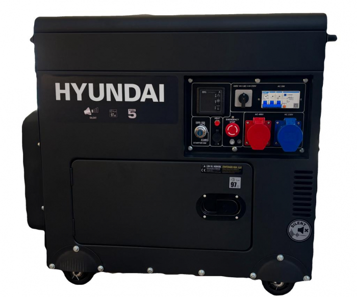 Generator de curent trifazat cu motor diesel Hyundai DHY8601SE-T 8 kVA, insonorizat [3]