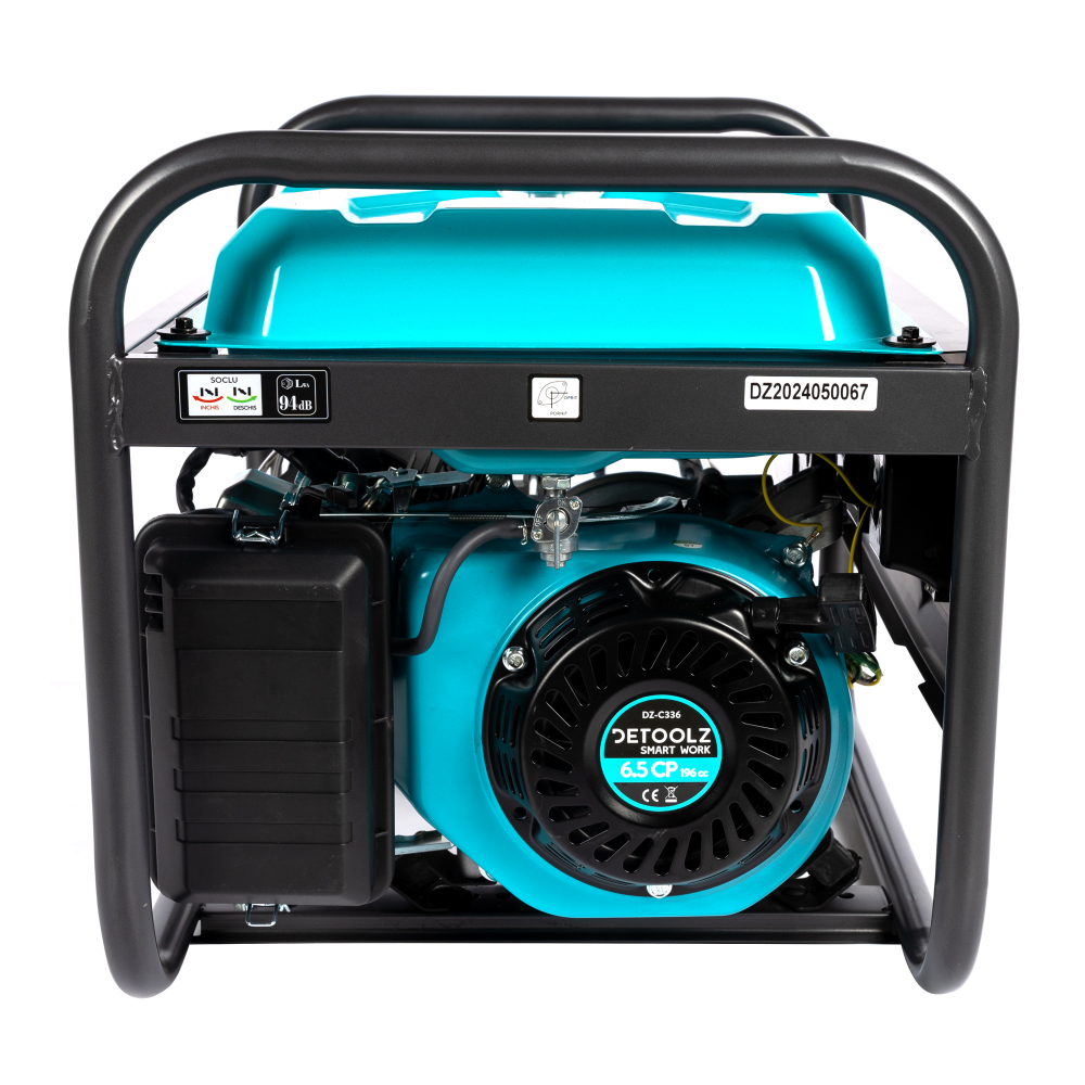 Generator Detoolz DZ-C336, 2.5kW, 2 prize 230V benzina, 4T, pornire manuala, rezervor 15L, autonomie 12 ore [5]
