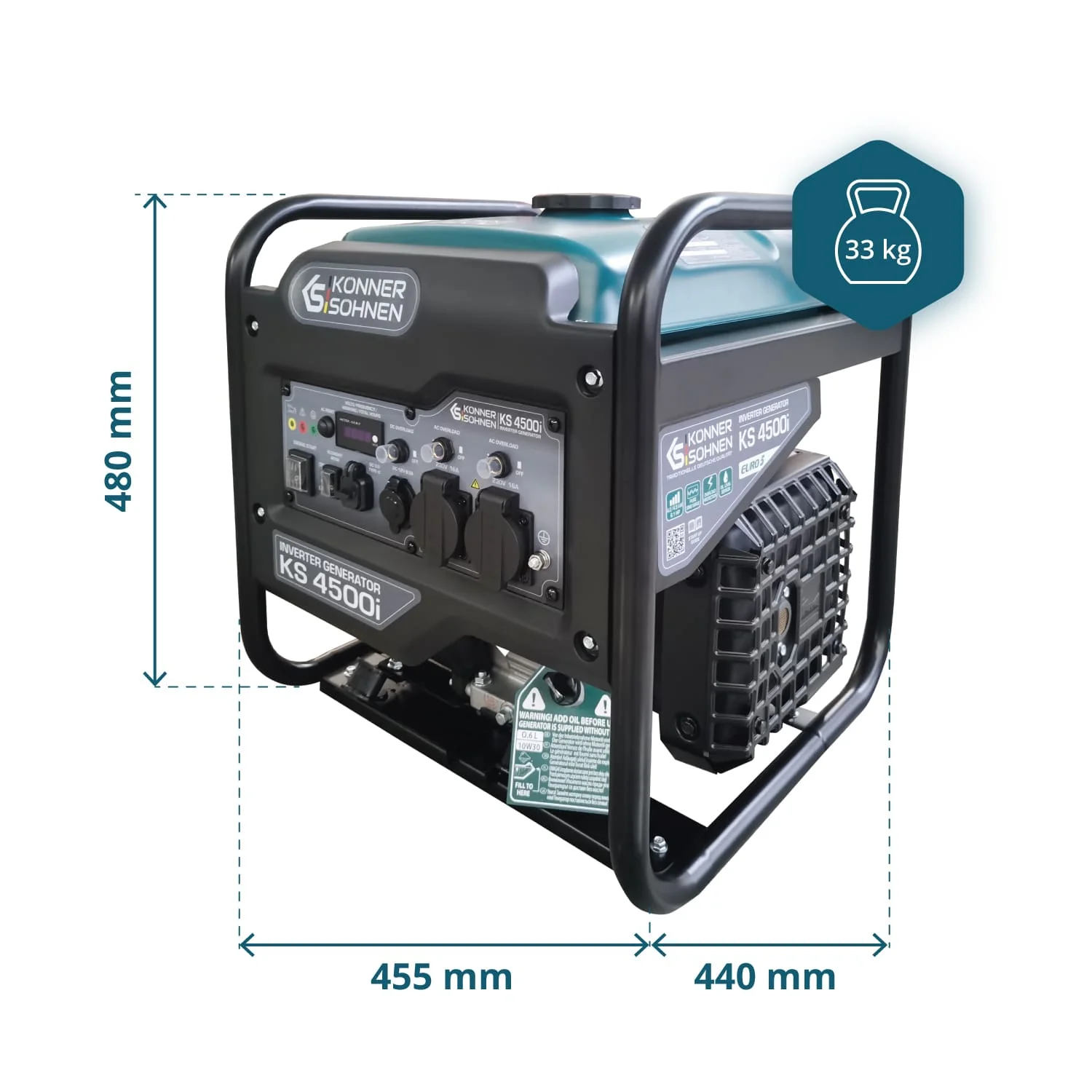 Generator digital inverter Konner & Sohnen KS 4500i 4.5kW, monofazat, benzina, bobinaj cupru [2]