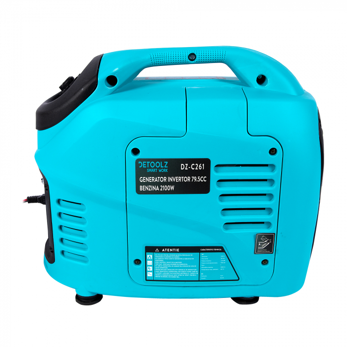 Generator invertor digital 2100 W monofazat Detoolz DZ-C261 79.5CC benzina port 12 V, port USB 5V [4]