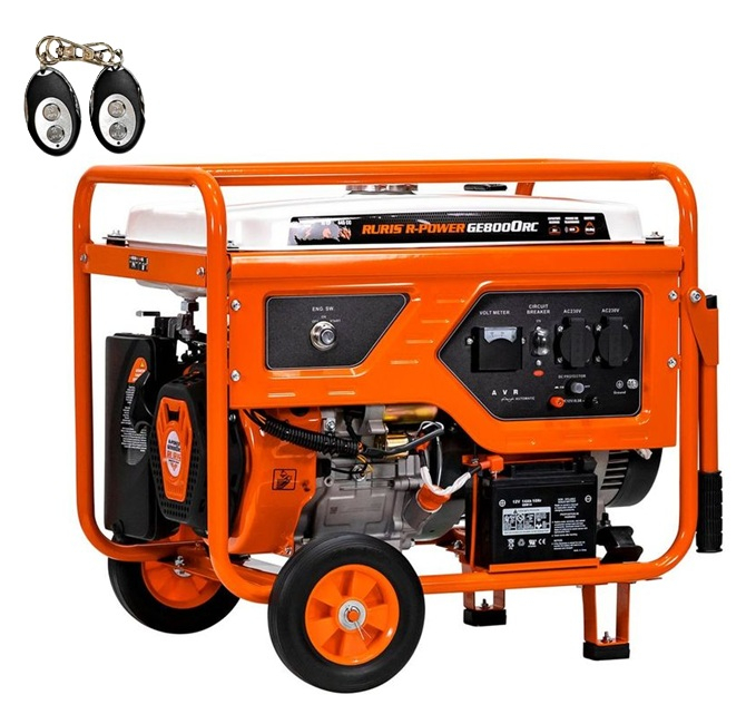 Generator open frame Ruris R-Power GE 8000RC, 15 CP, 7.5 kW, monofazat, benzina, pornire electrica, bobinaj cupru 100%, telecomanda [1]