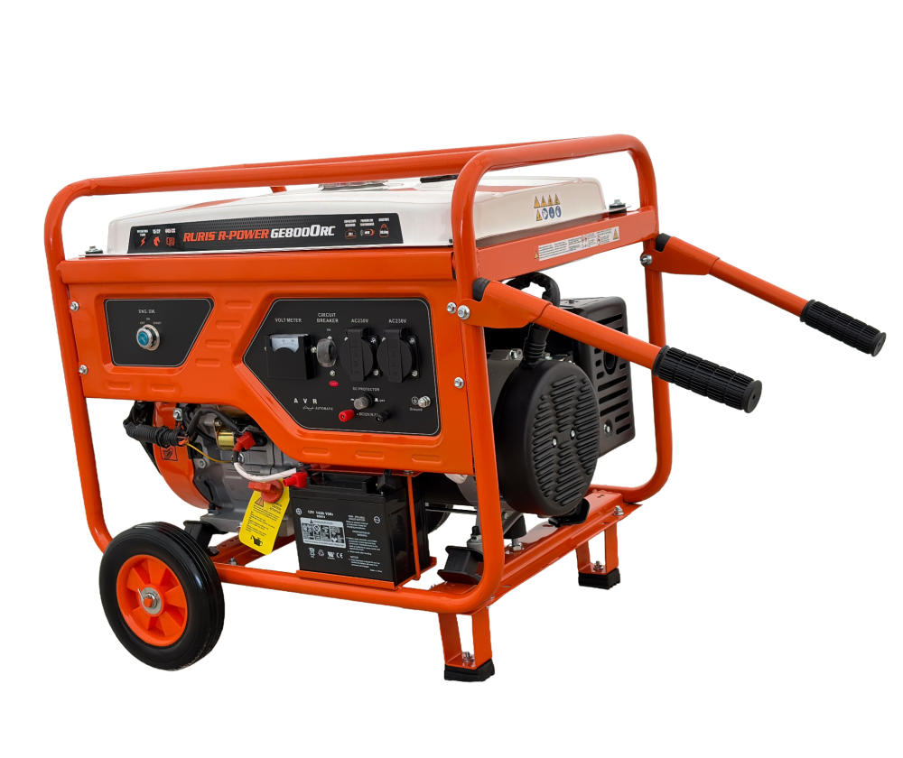Generator open frame Ruris R-Power GE 8000RC, 15 CP, 7.5 kW, monofazat, benzina, pornire electrica, bobinaj cupru 100%, telecomanda [2]