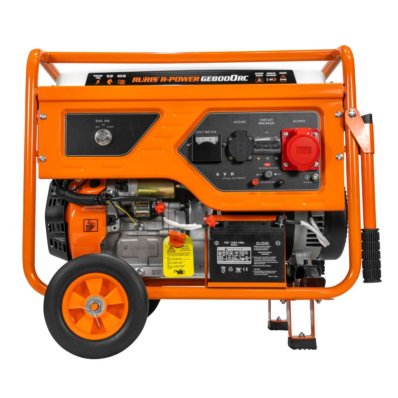 Generator open frame Ruris R-Power GE 8000RC, 15 CP, 7.5 kW, trifazat, benzina, pornire electrica, bobinaj cupru 100%, telecomanda [5]