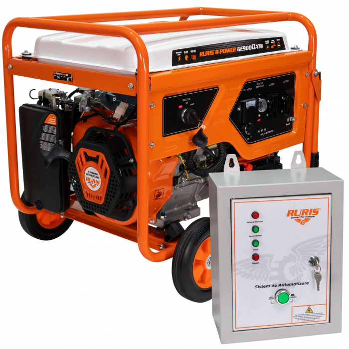 Generator curent RURIS R-Power GE9000 ATS monofazat 7,5 kw, benzina, pornire electrica, cu automatizare [1]