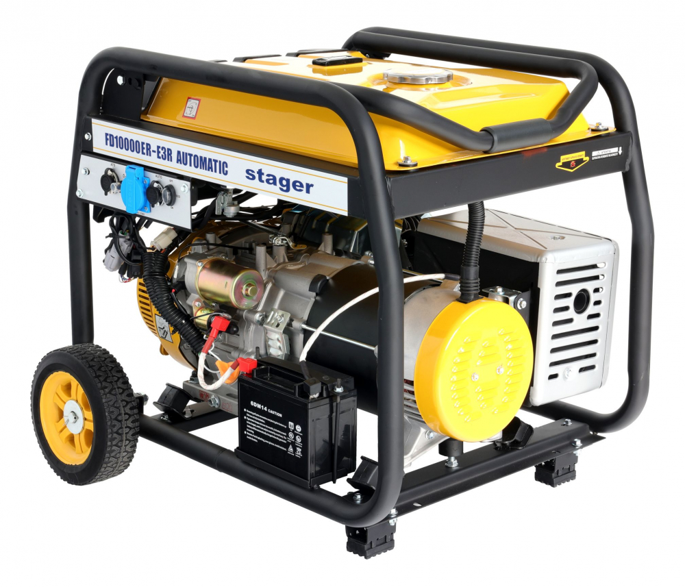Generator open frame Stager FD 10000ER-E3R Automatic, 8.5 kW, monofazat si trifazat, benzina, pornire electrica, bobinaj cupru 100%, telecomanda, conector ATS si conector invertor solar - resigilat [6]