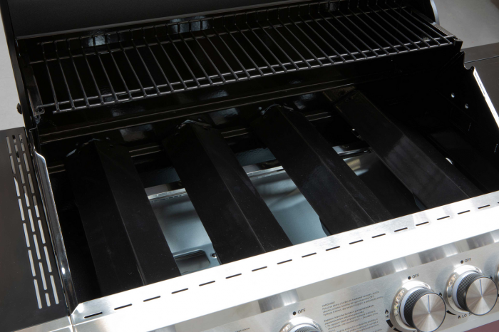 Gratar Tarrington House Moncton PAXTON cu 4+1 arzatoare, grill de fonta 73x41,5 cm, butoane cu led, aprindere electrica, rosu [8]