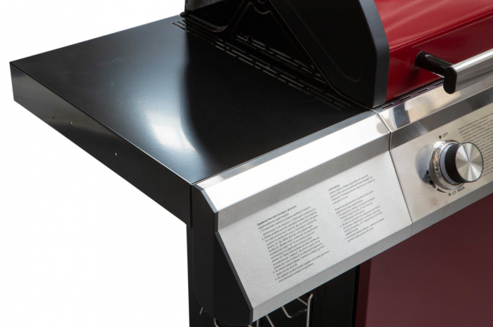 Gratar Tarrington House Moncton PAXTON cu 4+1 arzatoare, grill de fonta 73x41,5 cm, butoane cu led, aprindere electrica, rosu [6]