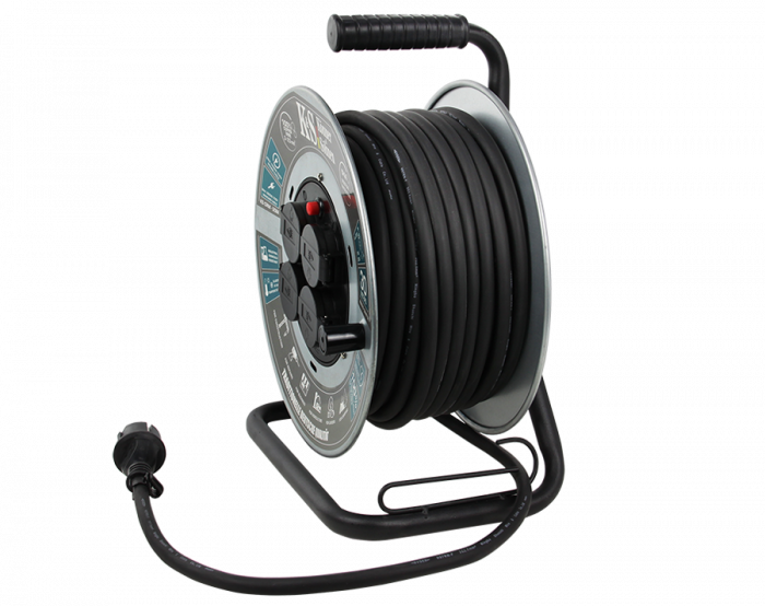 Prelungitor cu tambur KS CRM-30M Konner & Sohnen, 3600 W, 30 metri, stecher 1 x 16А / 230V, prize 4 x 16А / 230V, cablu 3*2.5 mm din cupru, tambur din metal [4]