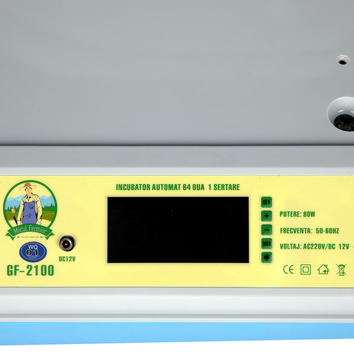 Incubator automat Micul Fermier GF-2100 64 oua 1 sertar, alimentare 220V si 12V [7]