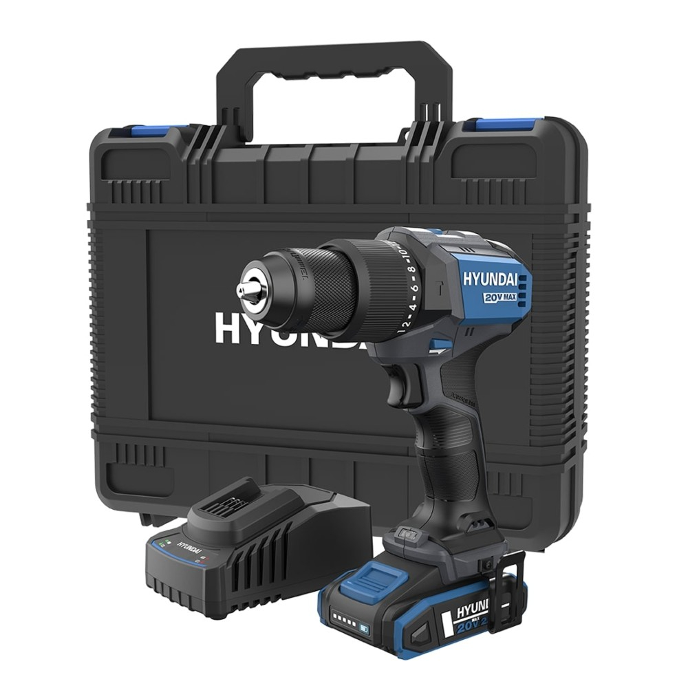 Masina de gaurit si insurubat brushless cu percutie Hyundai 20V HD20X-60TT cu incarcator si acumulator 20V 2Ah + valiza de transport [1]