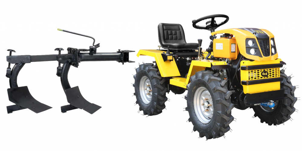 Minitractor ProGARDEN Campo T12 G2 4x4, 12CP, diesel, hidraulica fata-spate, roti 6.00-12 + plug cu doua brazdare [1]