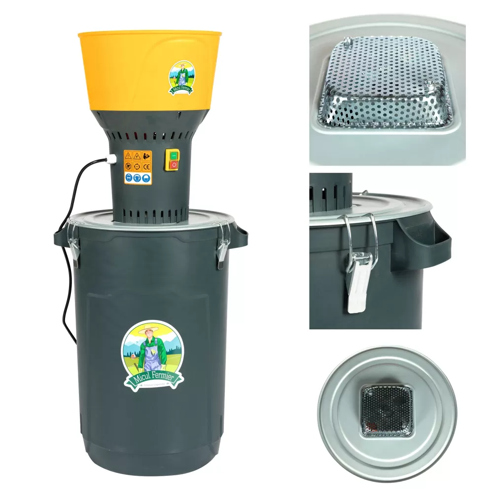 Moara electrica 1300W/19000 rpm cu galeata plastic 60L [1]