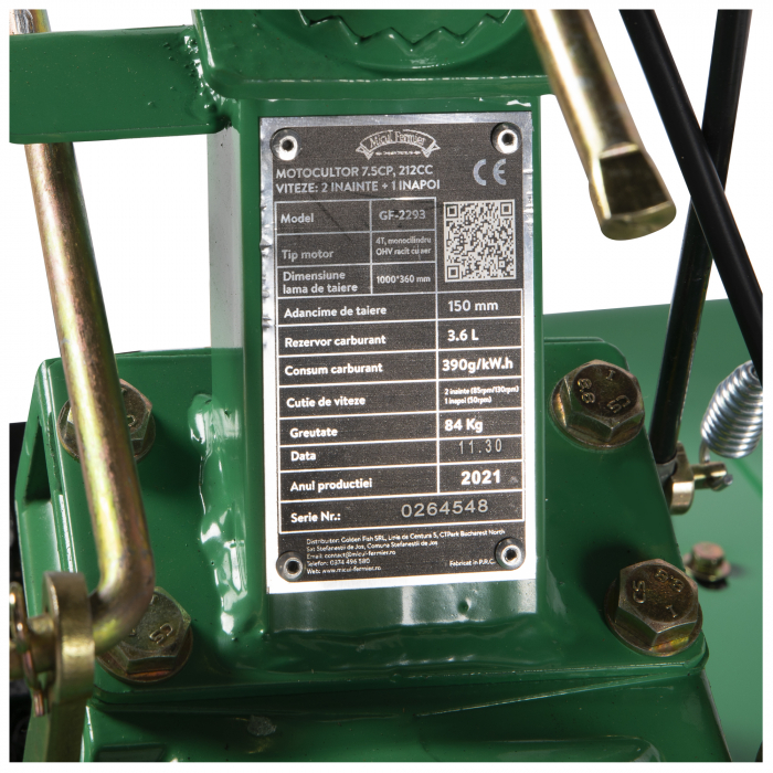 Motocultor Micul Fermier GF-2293 7,5CP, 212CC, viteze:2 inainte+1 inapoi [13]
