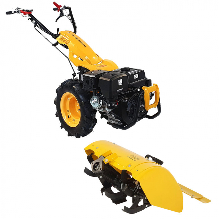 Pachet motocultor multifunctional Progarden U14E 14 CP 3+2 viteze benzina cu diferential si pornire electrica + freza tractata 90 cm reglabila [2]